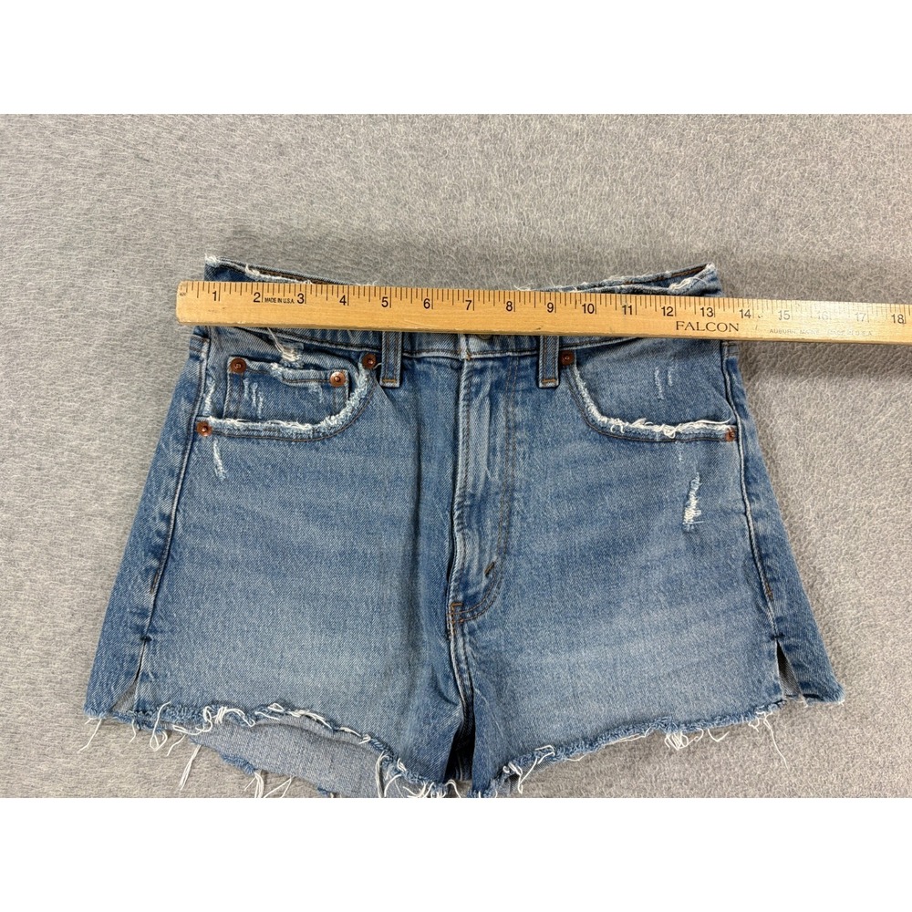 Abercrombie & Fitch Distressed 5 Pocket Jean Shorts (Women's Size 2) Blue - 2" - Picture 6 of 9